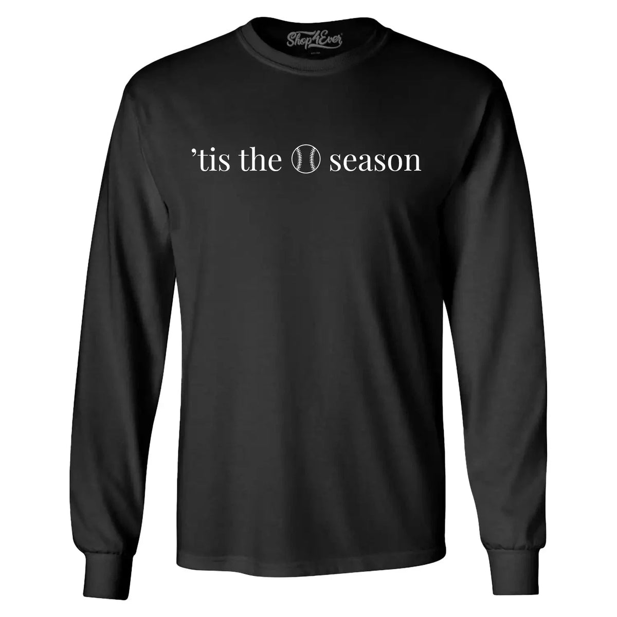 Tis the Season Baseball Minimalist Long Sleeve Funny Baseball Sport Shirt Unisex , , , Long Sleeve Tee