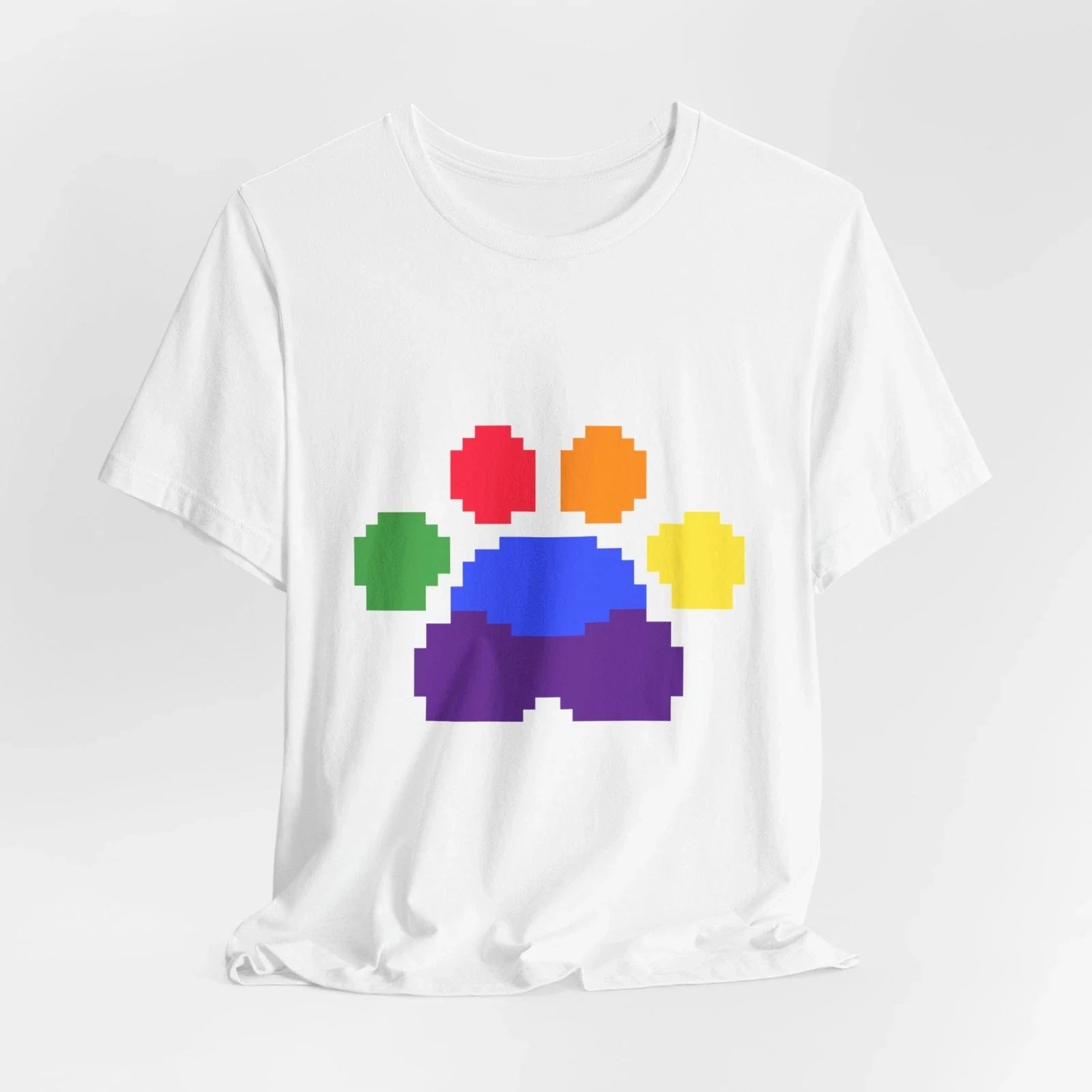 Unisex Jersey Short Sleeve Tee All Sizes Cute Retro Pixel Art Furry Paw Pride Unisex , , , Long Sleeve Tee