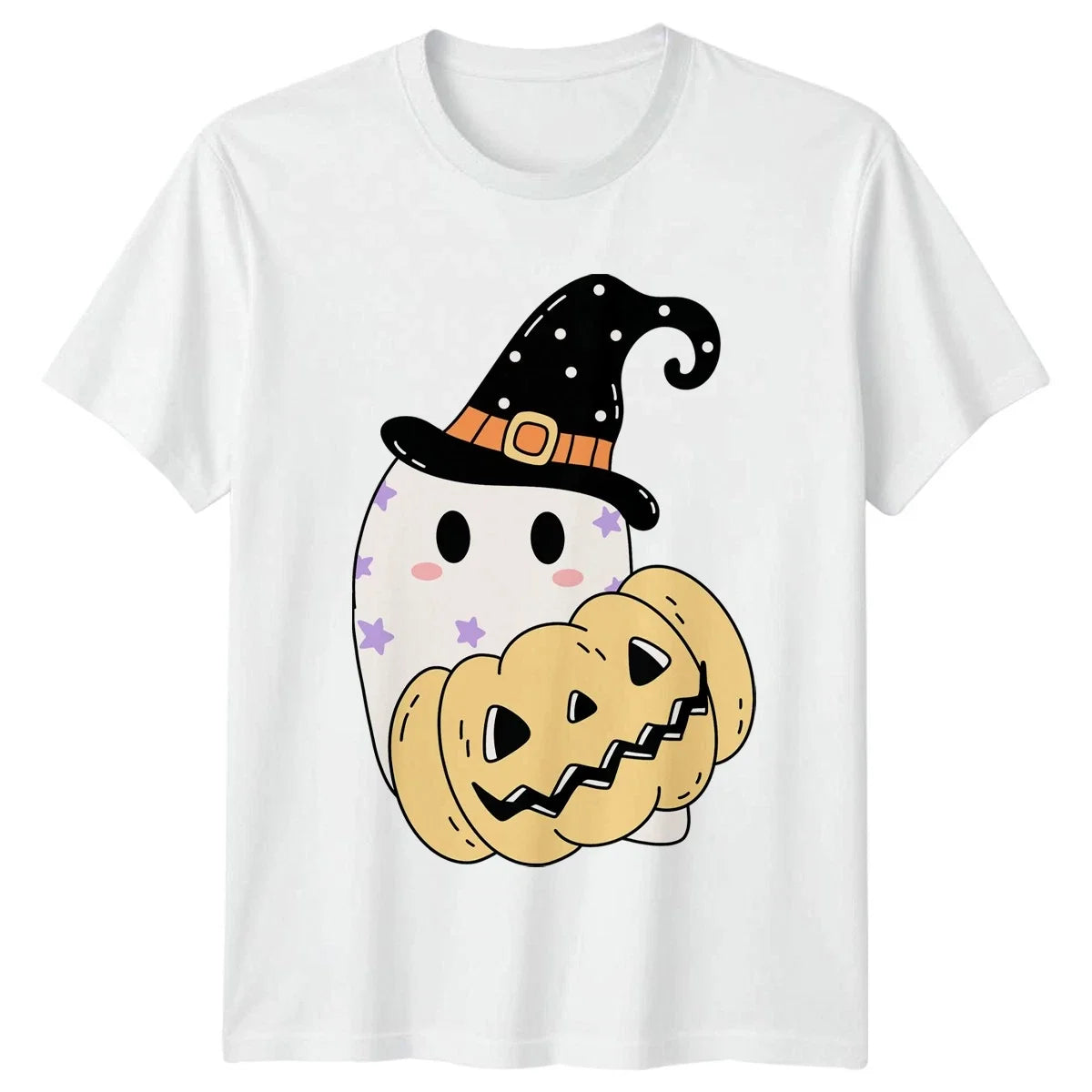 Cute Ghost Pumpkin Kawaii Halloween Gift For Him And Her Unisex , , , Long Sleeve Tee