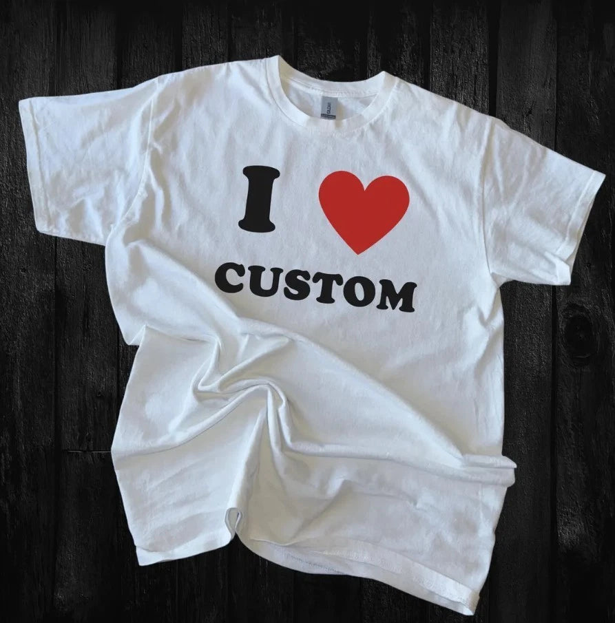 Personalized I Heart T-Shirt: Custom Unisex Valentines Tee