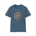 LIGHTENING BOLT Minimalist Transparent Graphic Urban Tee -Textured Glowing Flame Unisex , , , Long Sleeve Tee