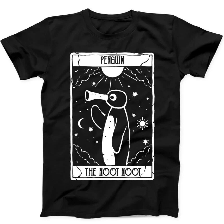 Noot Noot Tarot Card Penguin Rainbow Pingu Funny Gift Tee  T Shirt 124
