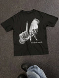 Punk Rock Hand Gesture Aesthetic Graphic T Shirt Unisex , , , Long Sleeve Tee