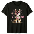 Cute Dog Puppy Heart Glasses Bubble Gum Animals Mens Womens Graphic Tee Unisex , , , Long Sleeve Tee