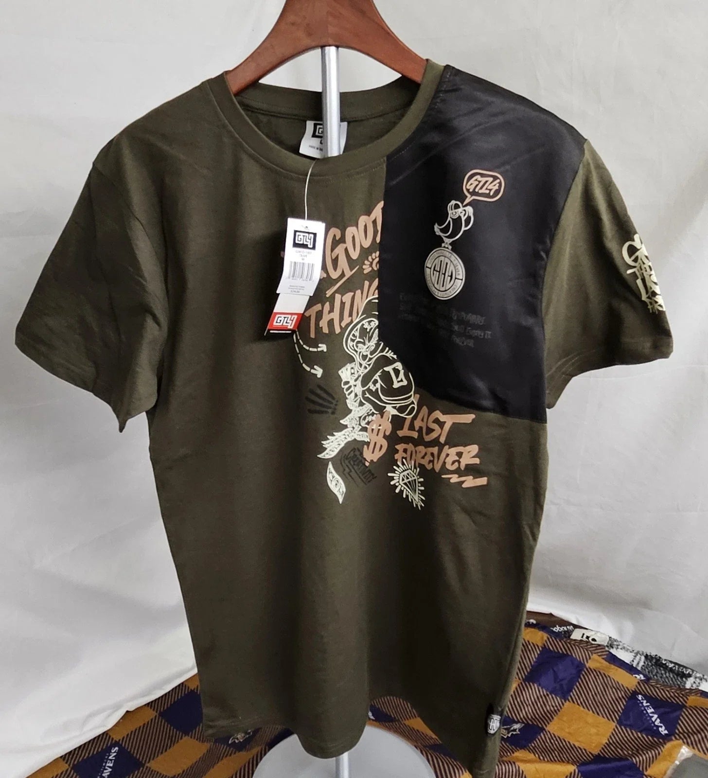 Men's Good Things Last Forever Creativity Size S, M, L & XL Olive Green Unisex , , , Long Sleeve Tee