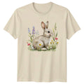 Cute Watercolor Rabbit Bunny In Womens Wildflower Nature Unisex , , , Long Sleeve Tee