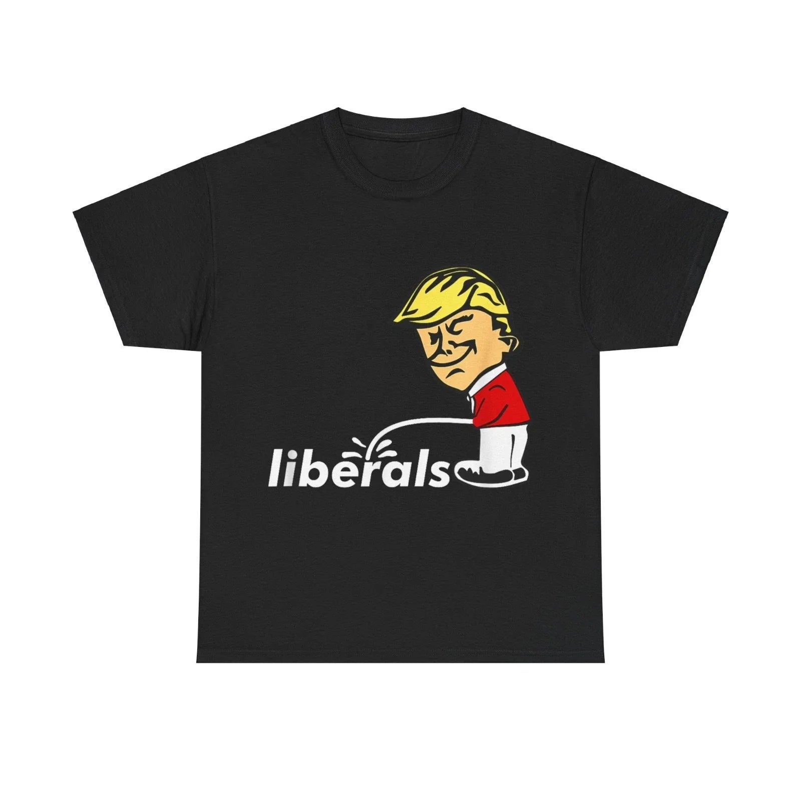 Anti Liberal Satire Cartoon Graphic Black - T061 Unisex , , , Long Sleeve Tee