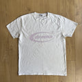 drama call white t shirt faded pink logo y2k minimalist streetwear size L Unisex , , , Long Sleeve Tee
