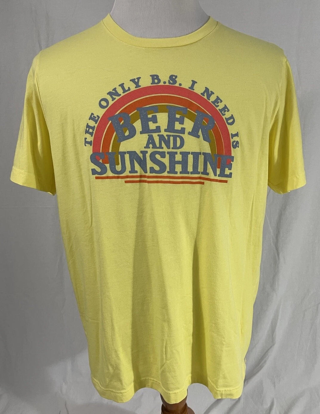 THE ONLY B.S. I NEED IS BEER & SUNSHINE Yellow Adult T-shirt