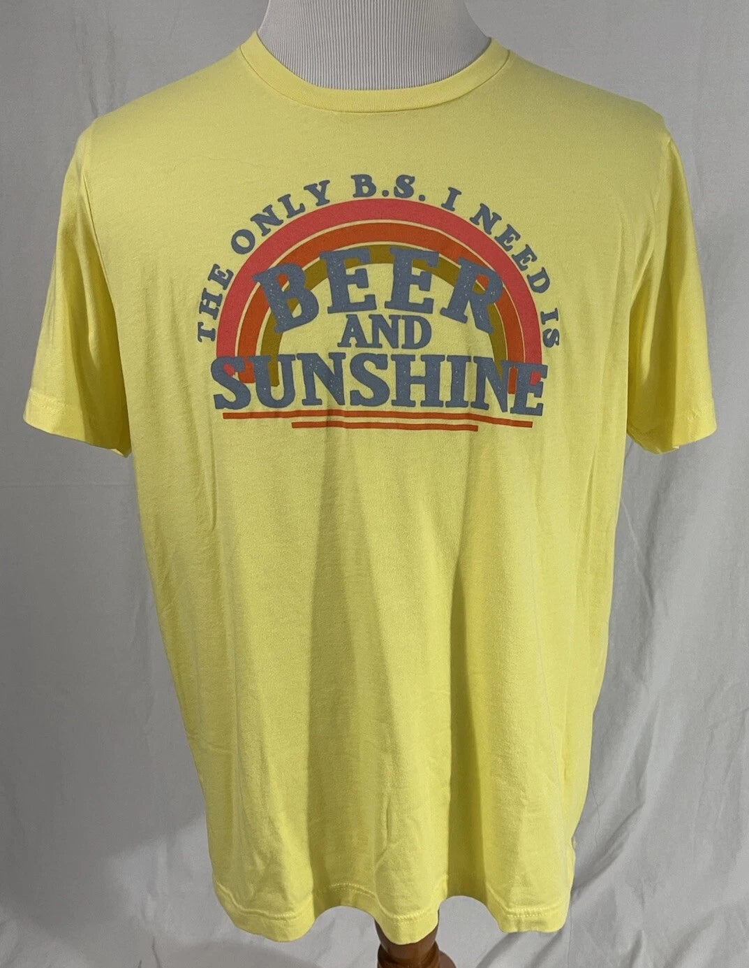 THE ONLY B.S. I NEED IS BEER & SUNSHINE Yellow Adult T-shirt