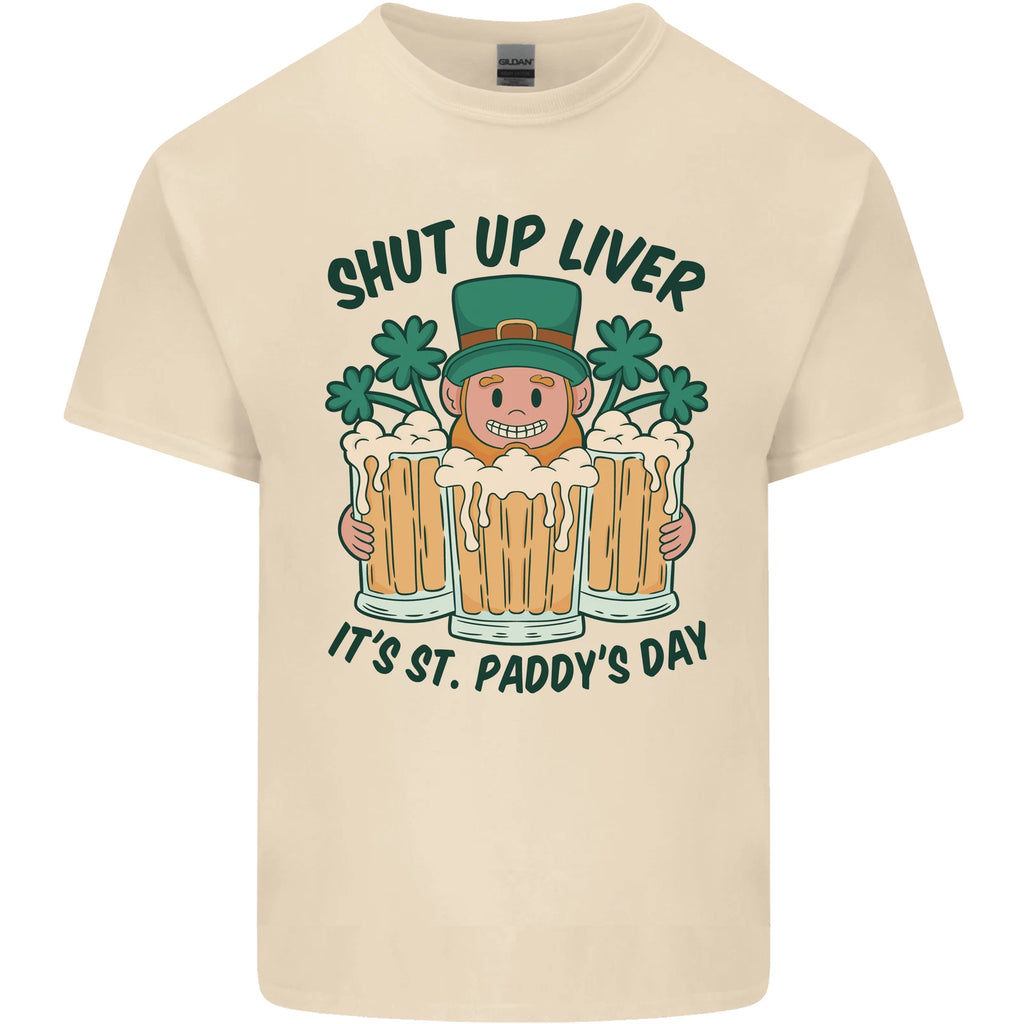 St Patricks Day Shut Up Liver Beer Alcohol Funny Mens Light Cotton T-Shirt