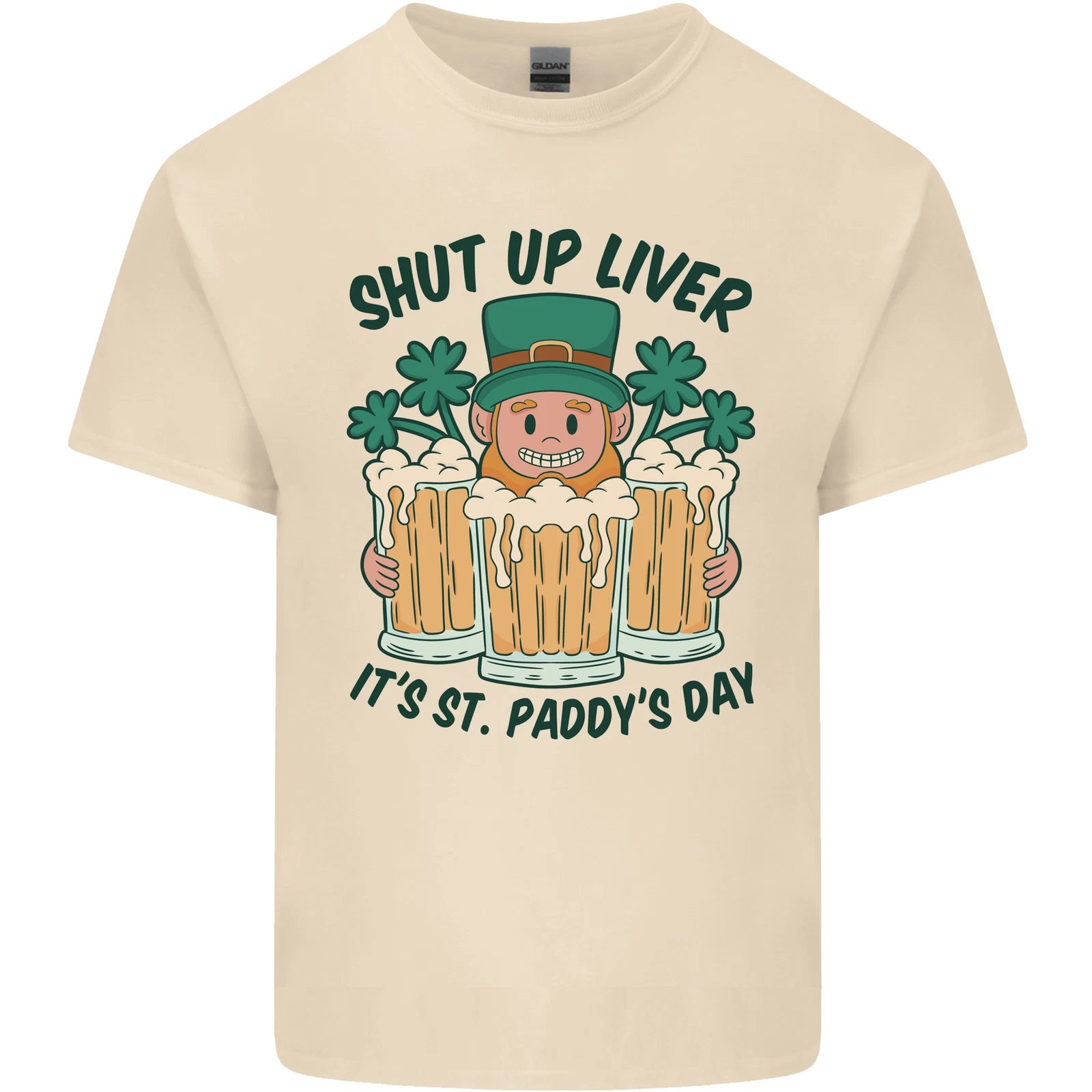 St Patricks Day Shut Up Liver Beer Alcohol Funny Mens Light Cotton T-Shirt