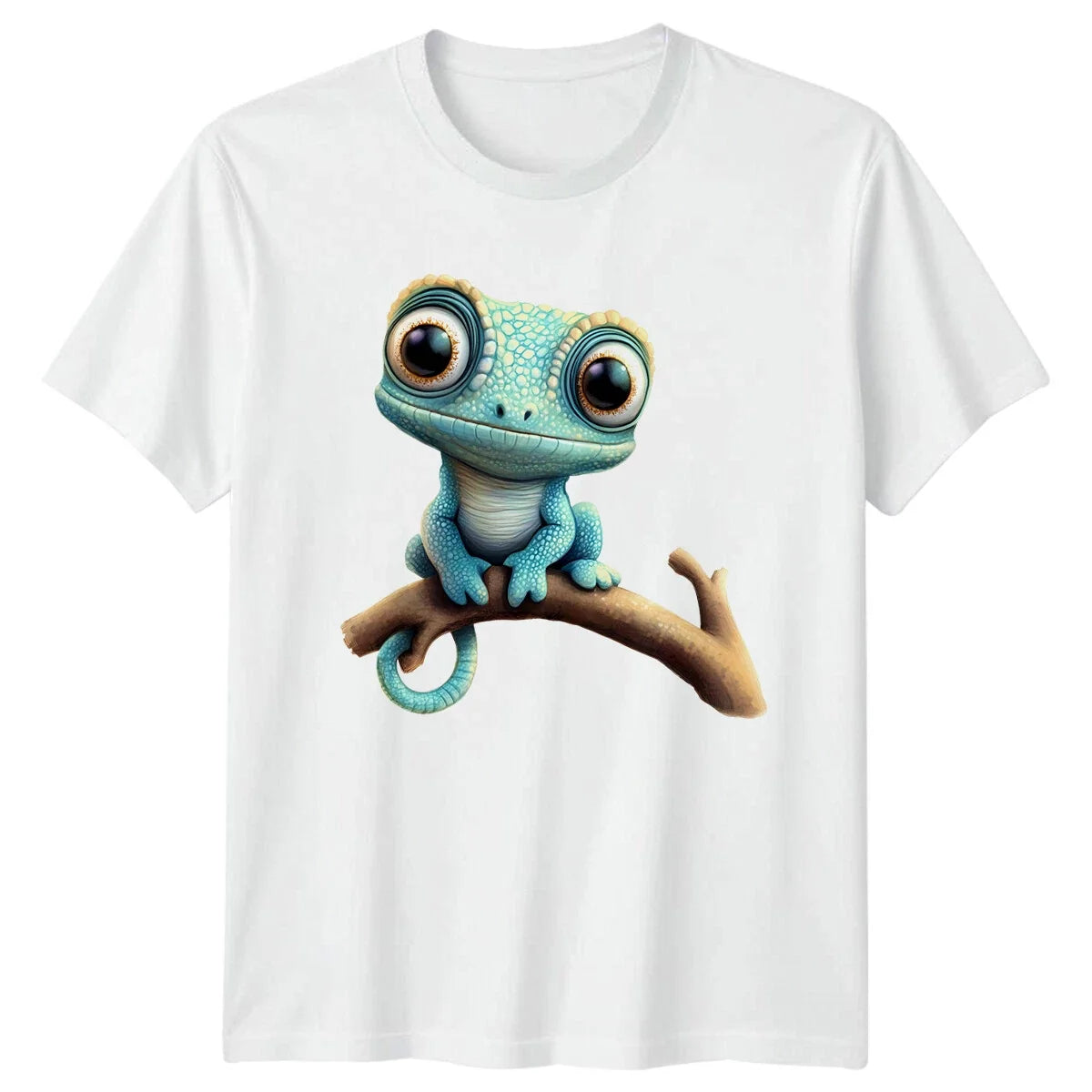 Cute Baby Chameleon Reptile Animals Mens Womens Tee Graphic Unisex Top Unisex , , , Long Sleeve Tee