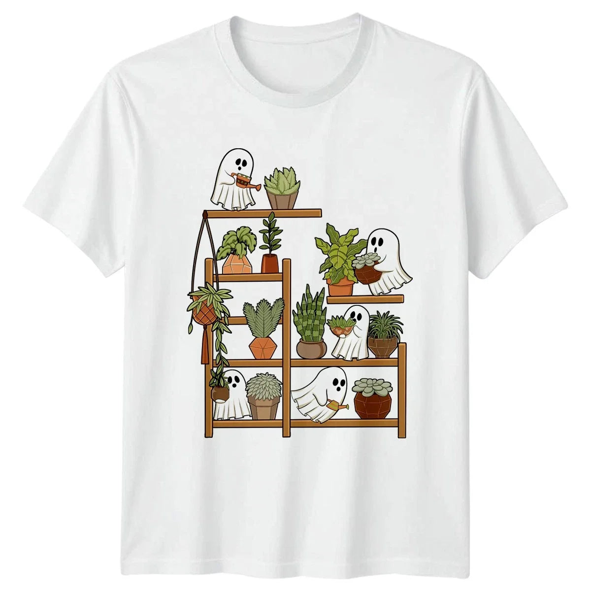 Cute Ghosts Love Indoor Plants Houseplant Gardening Plant Lover Unisex , , , Long Sleeve Tee