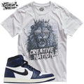 Shirt To Match 1 High OG Midnight Navy Unisex Tee Sneaker Shirt Lion Shirt Unisex , , , Long Sleeve Tee