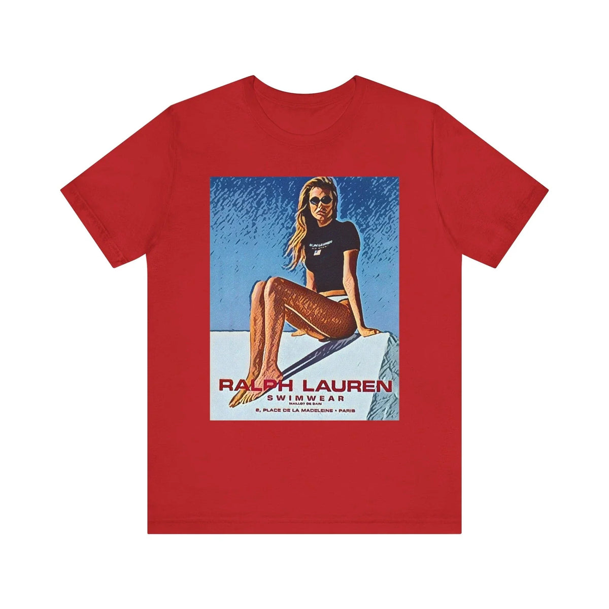 Ralph Lauren Retro Ad Art Graphic Print Crewneck Unisex Jersey Short Sleeve Tee Unisex , , , Long Sleeve Tee