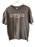 Cotton Graphic T-Shirt Large Gray "I Can Explain It To You But... Funny