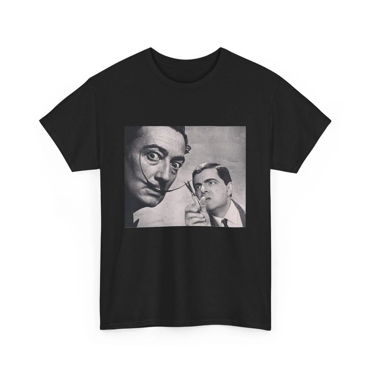Funny Art Mashup Unisex Heavy Cotton Tee, Mr Bean and Salvador Dali Shirt Unisex , , , Long Sleeve Tee