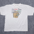 Funny Graphic T-Shirt Mens XL White My Kids Think I Have Money Coming Out My