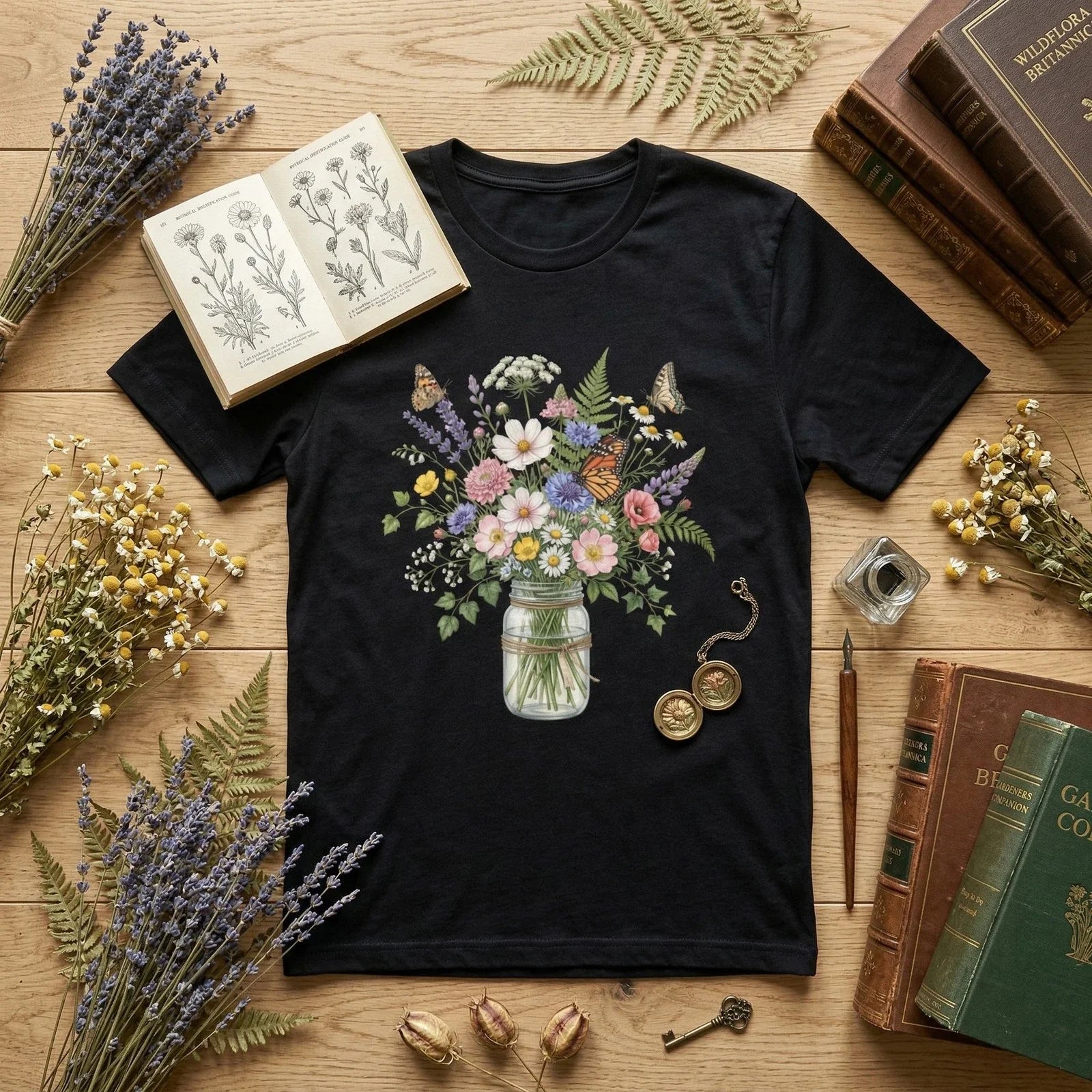 Delicate Botanical Wildflower Cottagecore Aesthetic Unisex , , , Long Sleeve Tee