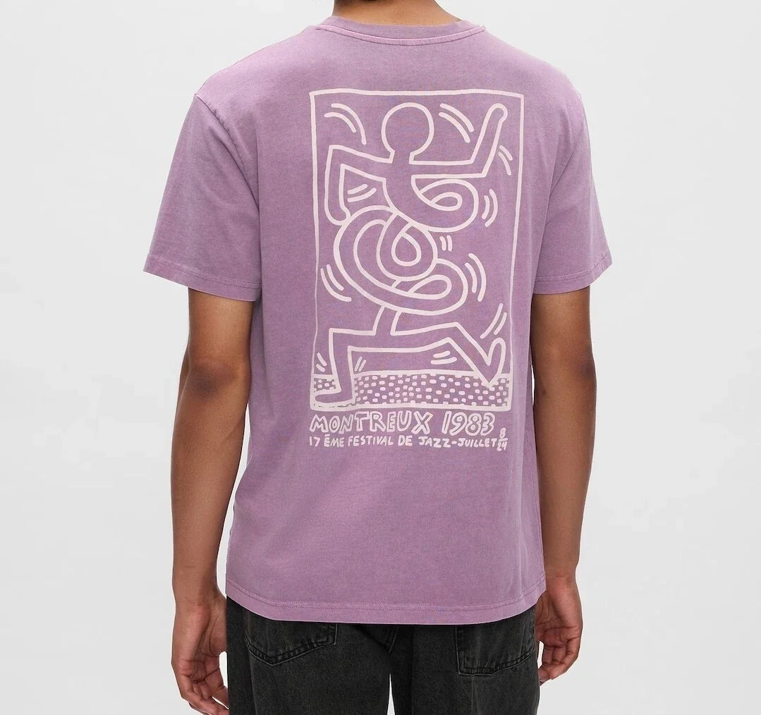 New Keith Haring Montreux Jazz Festival Gap Adult Medium Art Pigment Wash Tee Unisex , , , Long Sleeve Tee