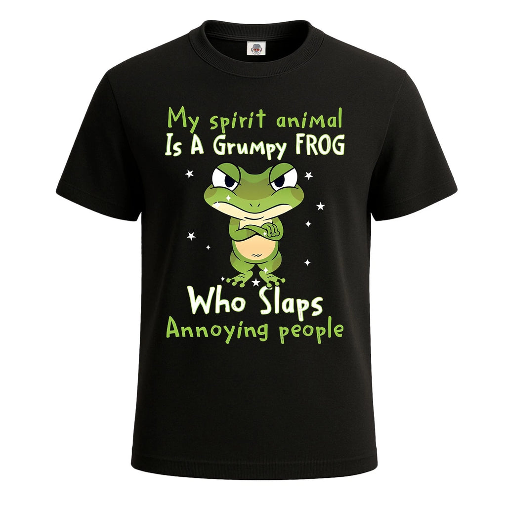 My Spirit Animal Is A Grumpy Frog Novelty Joke Funny Men's T-shirt Tee Top