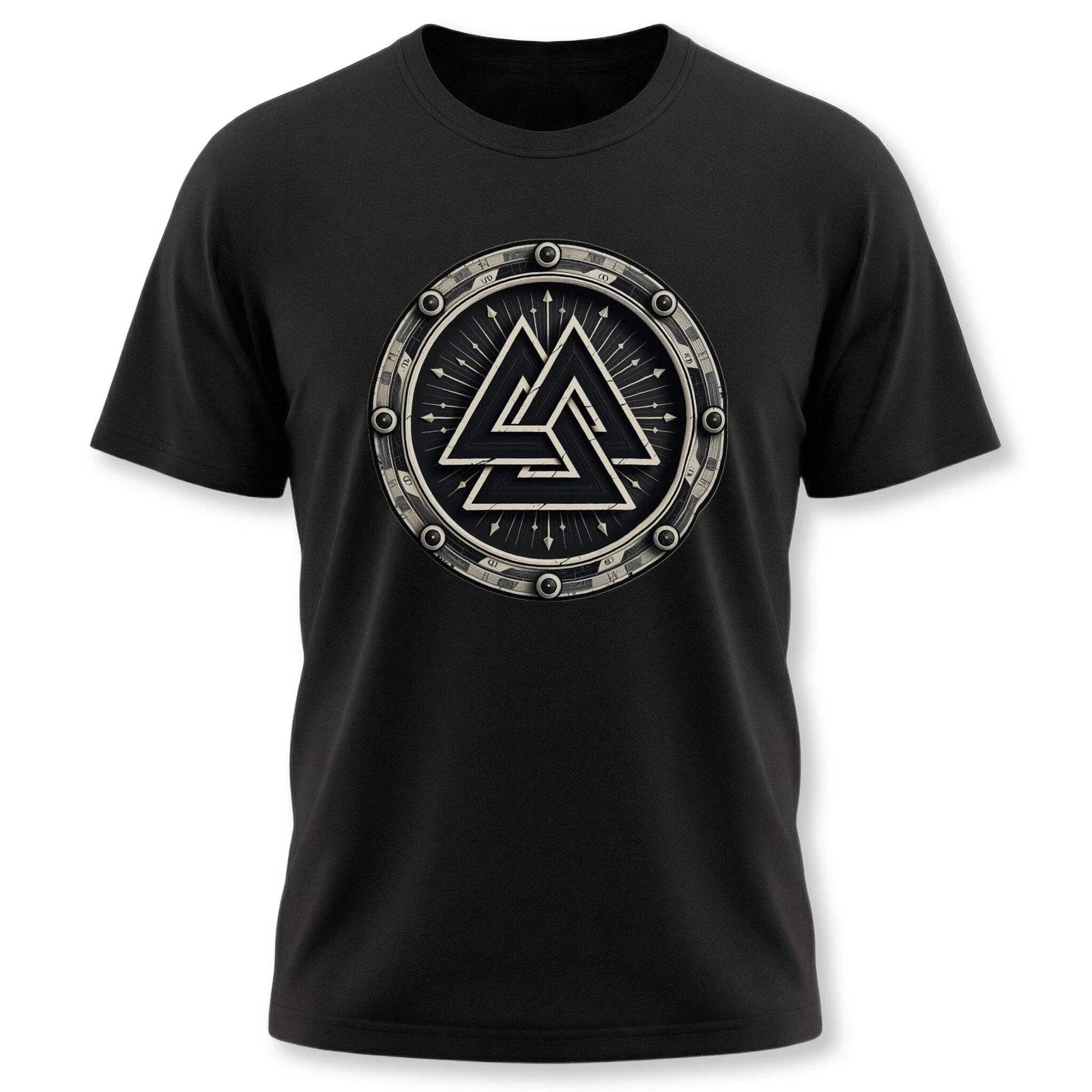 Asgard Symbol Viking | Symbolic Norse Valknut Shield Tee Shirt Unisex , , , Long Sleeve Tee