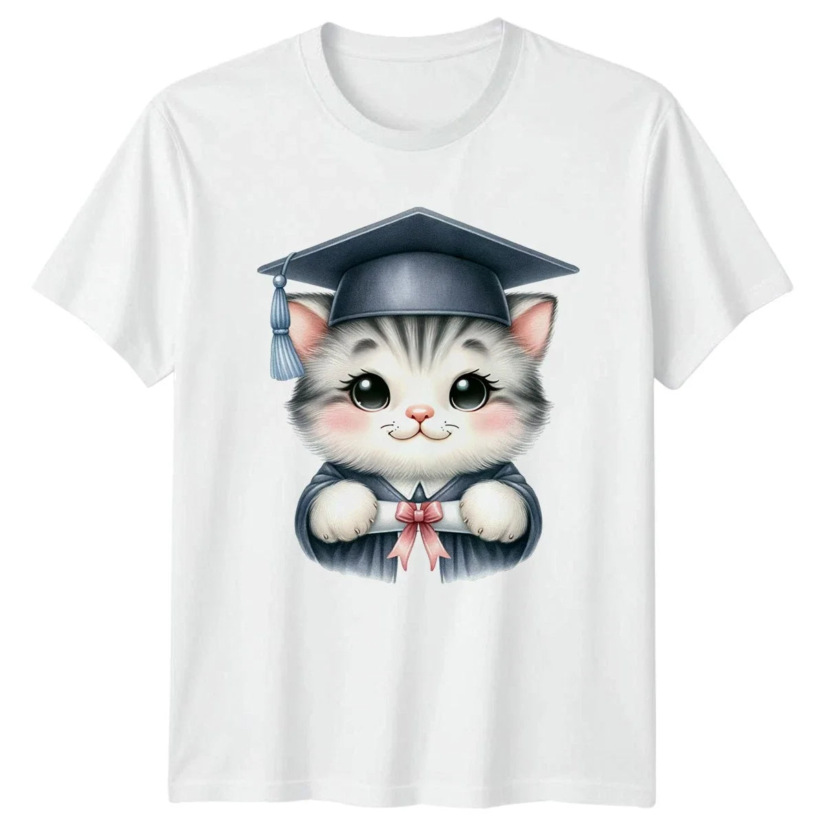 Cute Kitten Student Cat Lovers Graduation Gift For Him And Her Unisex , , , Long Sleeve Tee