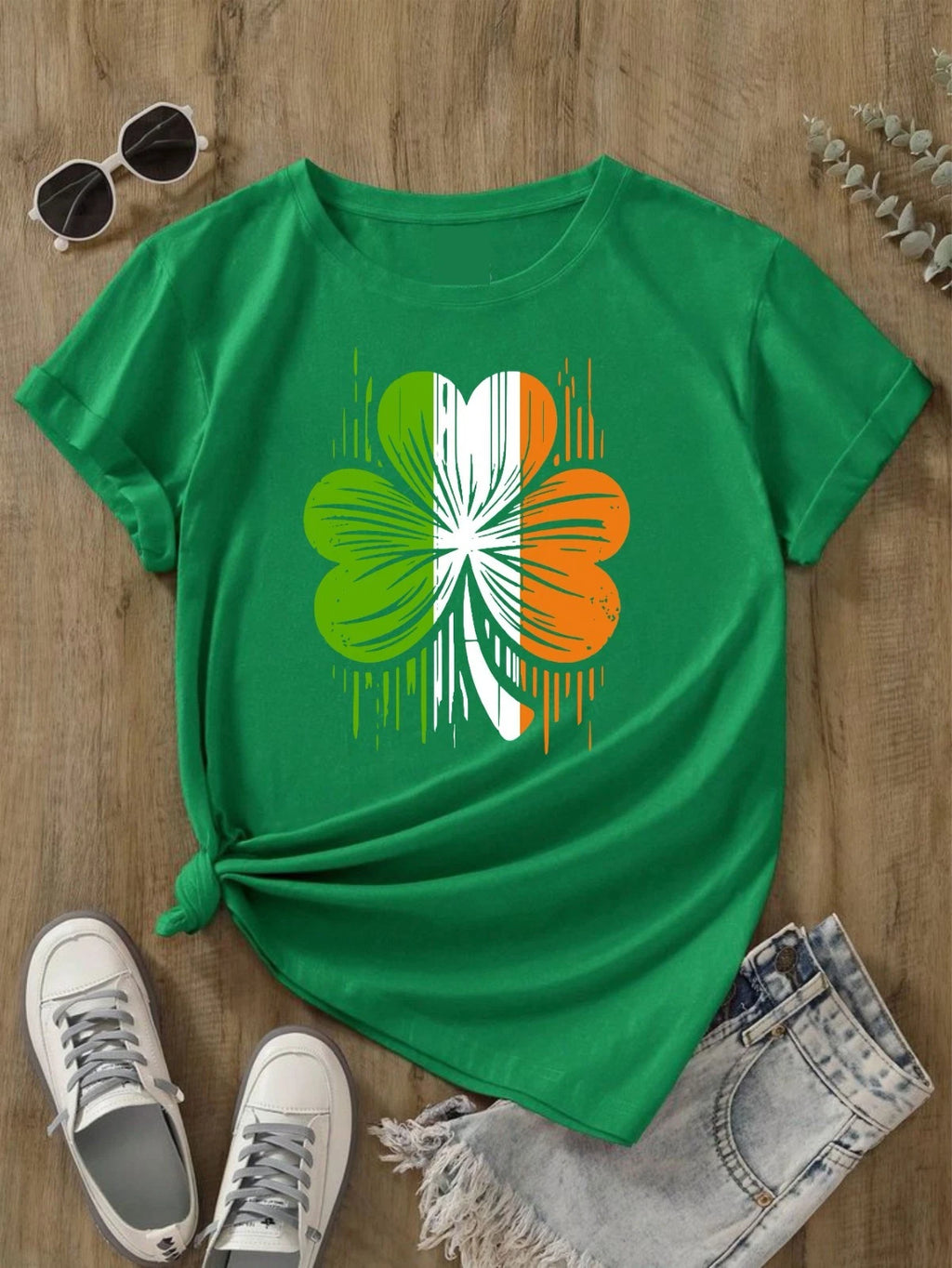 Shamrock Ireland Flag Distressed Saint Patricks Day T-Shirt Holidays Irish Gifts