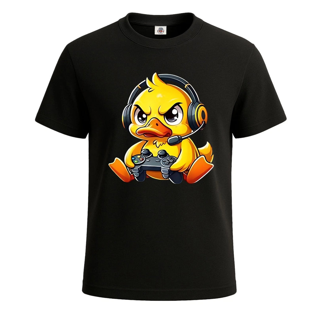 Cute Duck Gamer Gaming Themed Clipart - Digital T-Shirt For Mens Novelty Tee Top