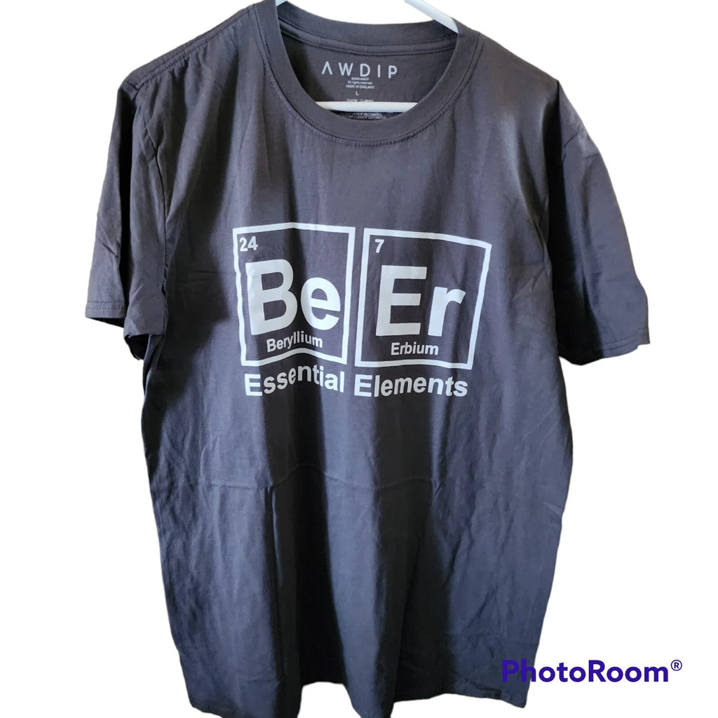 Element of Beer T-Shirt Science Periodic Table Funny Drinking Graphic Party Tee