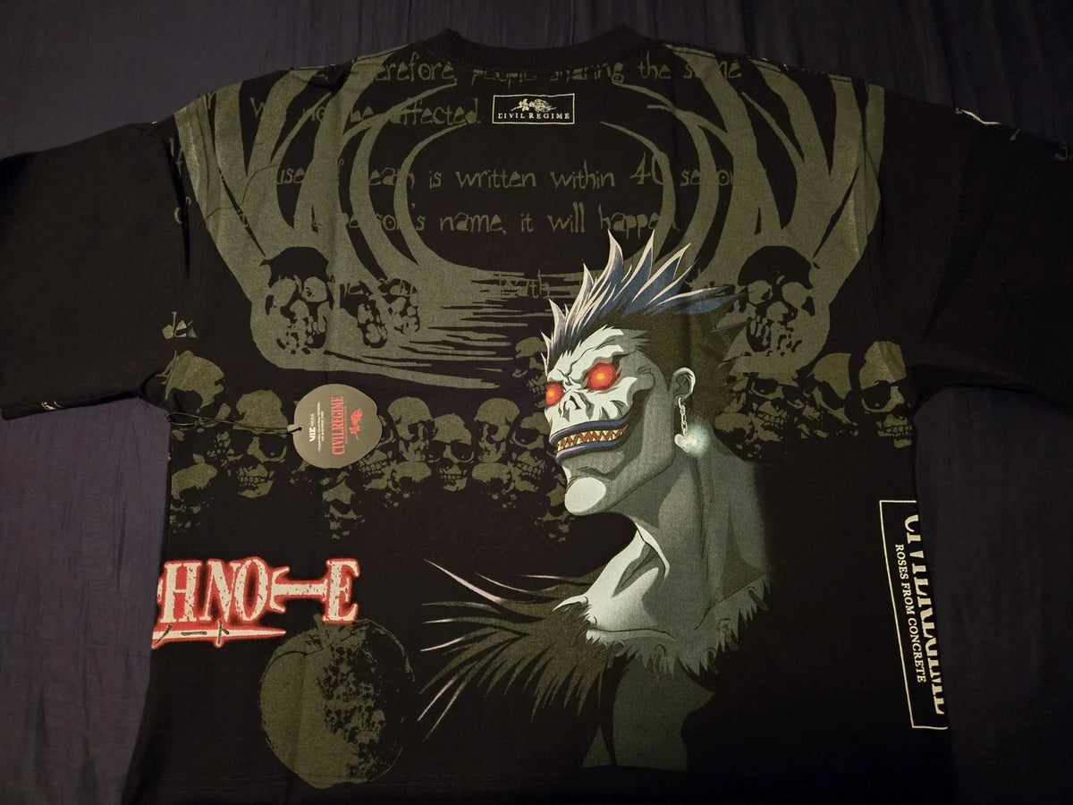 CivilRegime Ryuk's Fatal Stare "Side By Side" Dungeon Tee in Black 2XL Unisex , , , Long Sleeve Tee