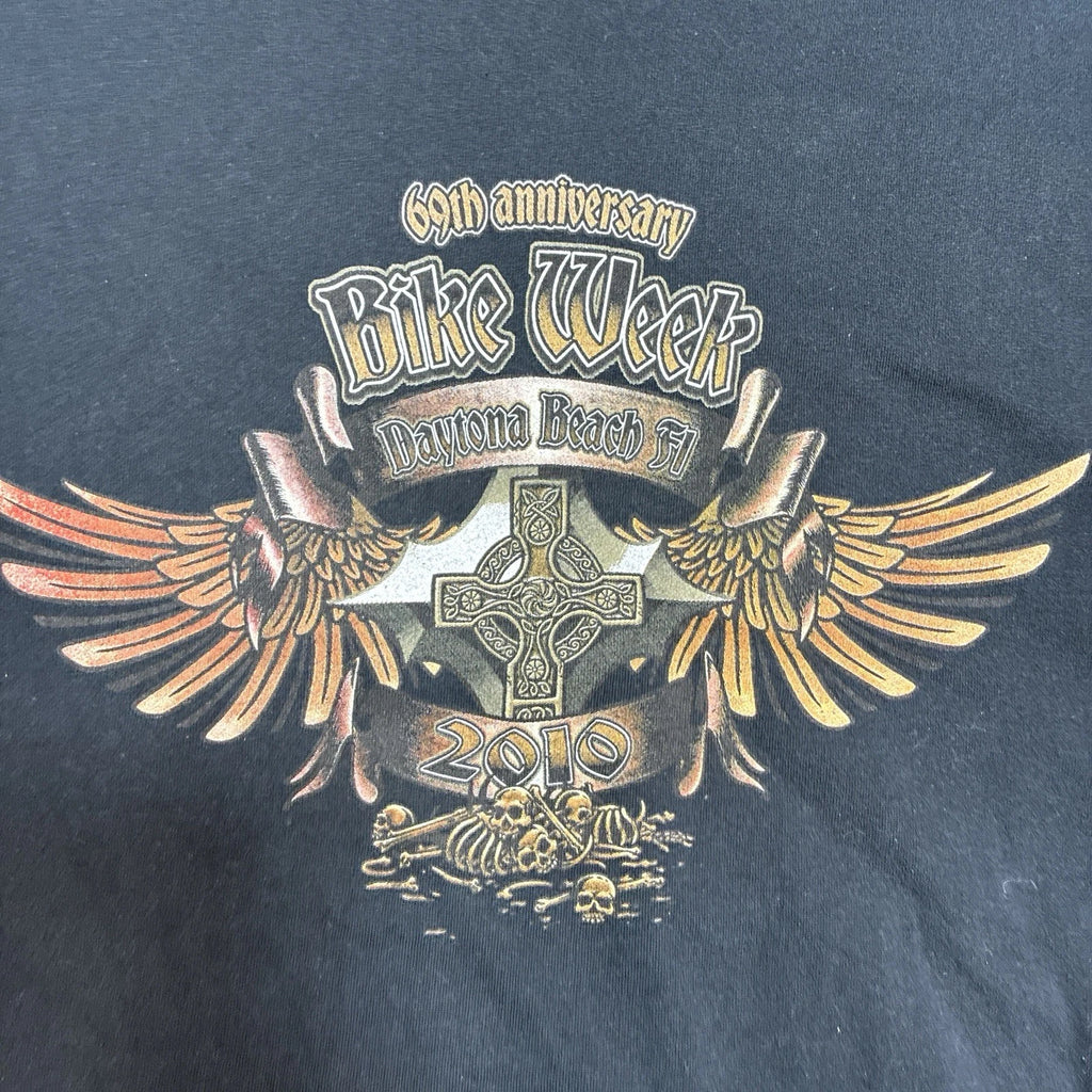 DAYTONA BEACH BAD ASS BIKE WEEK 2010 T-SHIRT BLK M BIKES,BABES & BEER VG CLEAN