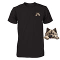 Funny Keeshond Dog Peeking Pocket Tshirt Cute Puppy Dog Lover Tee Print Gift Unisex , , , Long Sleeve Tee