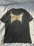 Vintage TAPOUT Shirt Men’s L Black Y2K MMA Logo Double Sided Unisex , , , Long Sleeve Tee