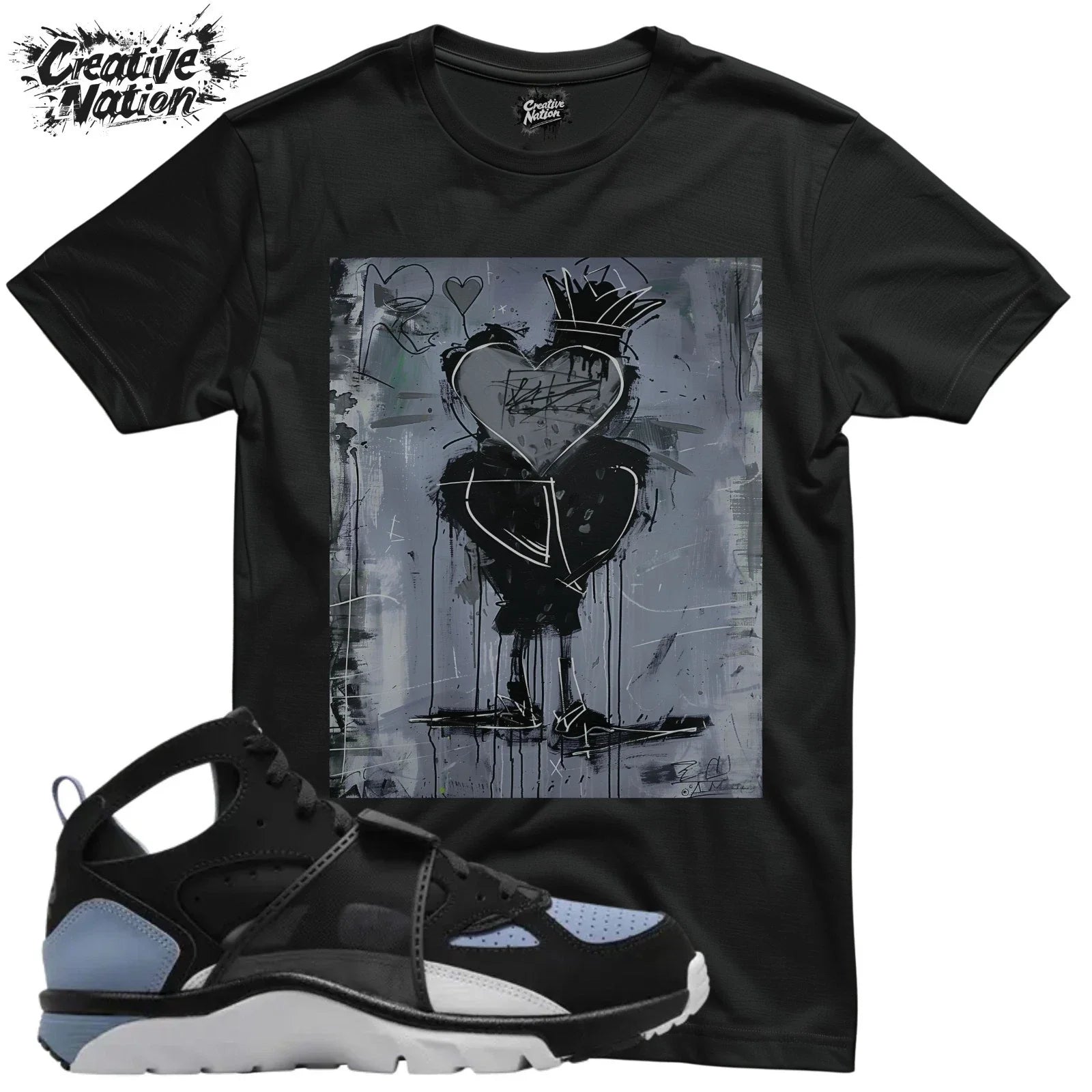 Shirt To Match Air Trainer Huarache Cool Blue Black Unisex Tee Heart Shirt Unisex , , , Long Sleeve Tee