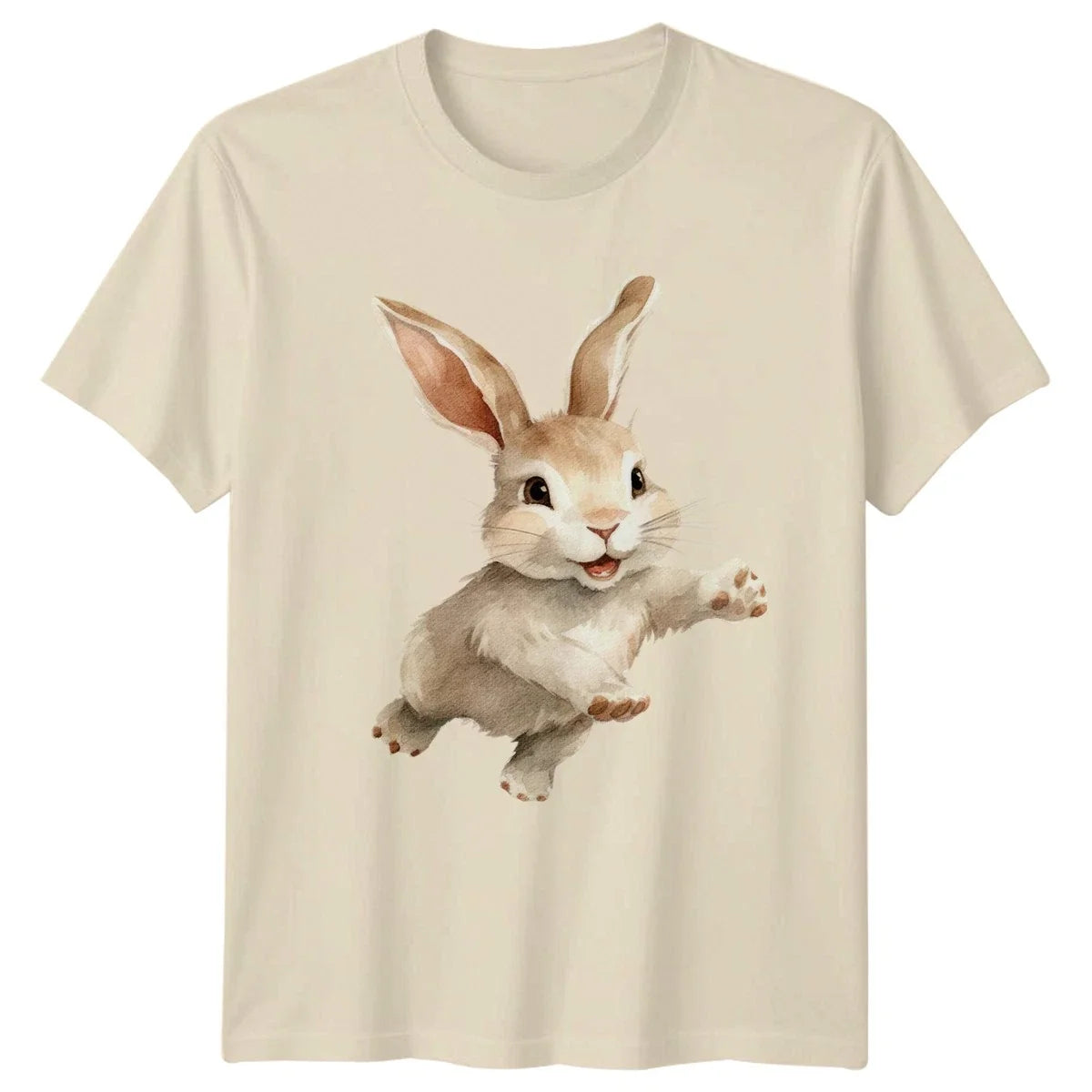 Cute Watercolor Rabbit Jumping Bunny Rabbit Gift For Him And Her Unisex , , , Long Sleeve Tee