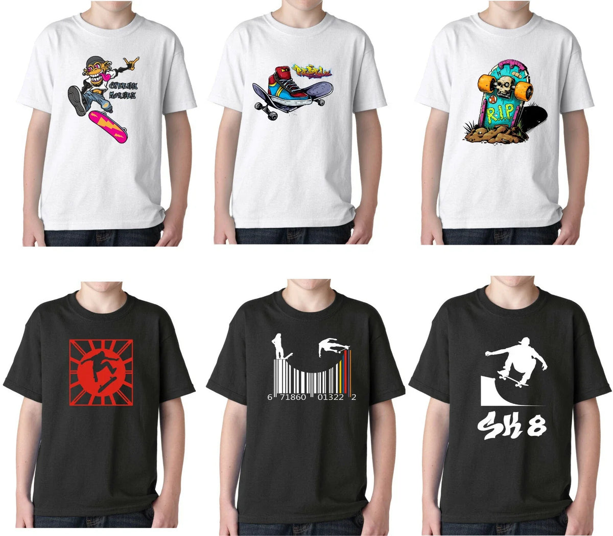 Skateboard hawk cool hip barcode rebel Gift flip Mens Kids boys Unisex , , , Long Sleeve Tee