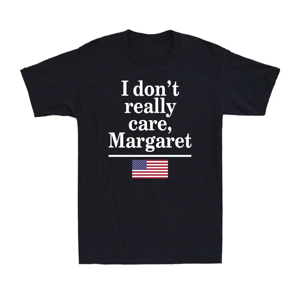 I Don't Really Care Margaret Funny Minimalist US Flag Vintage Men's Unisex , , , Long Sleeve Tee