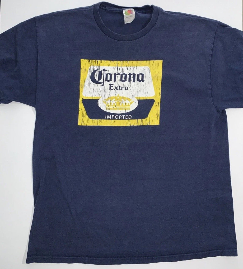 Corona Extra T-Shirt Mens L Dark Blue Old School