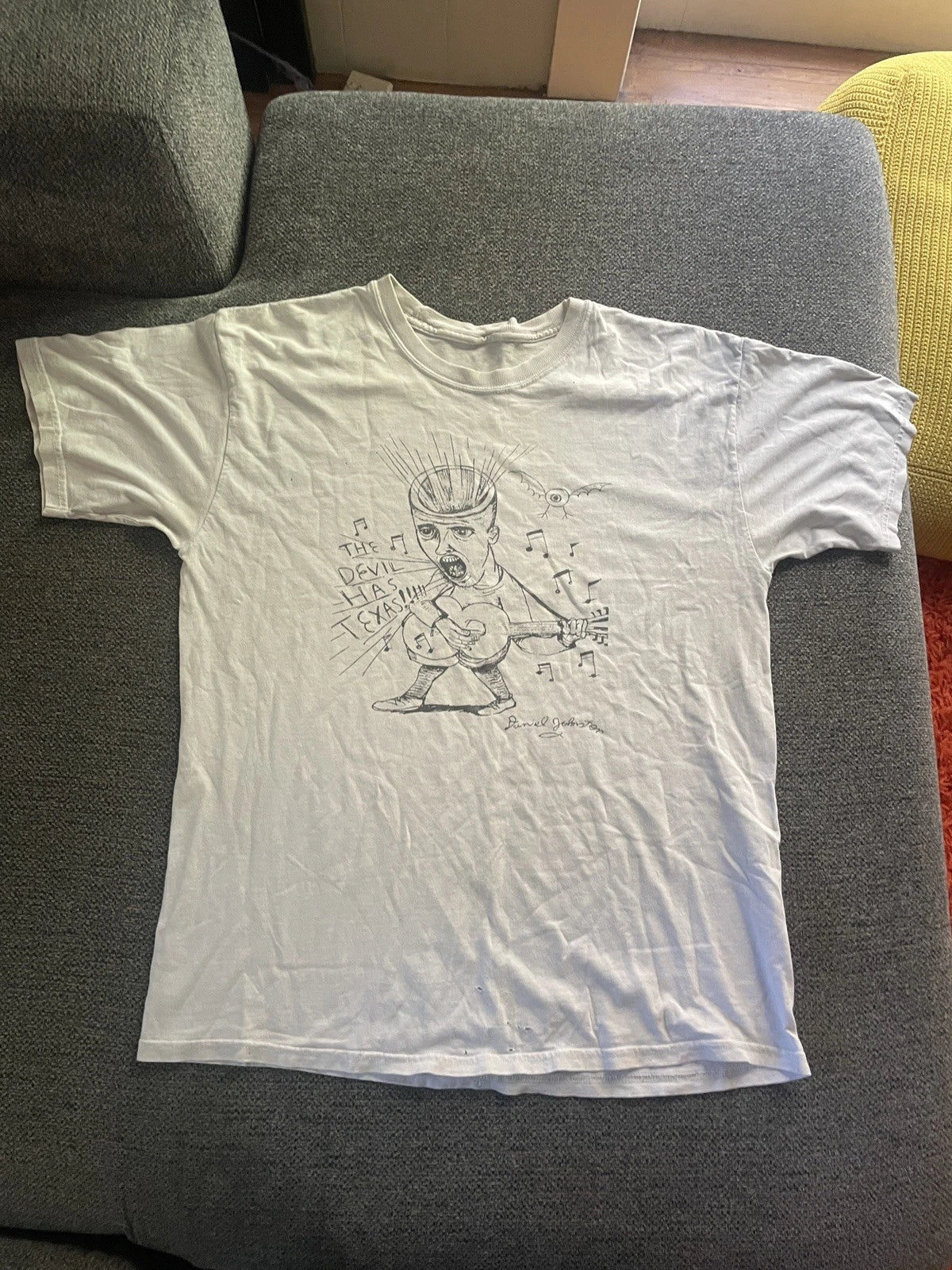 2011 Daniel Johnston Med White show bought Devil Has Texas Vintage Unisex , , , Long Sleeve Tee