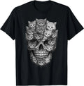 Cat Skull Made of Cats Gothic Kitty Skeleton Dark Aesthetic Unisex , , , Long Sleeve Tee
