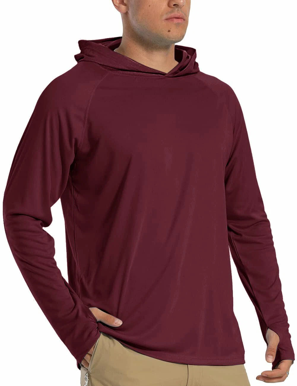 Mens Hoodies UPF 50+ Sun Protection Performance Long Sleeve Shirt Quick Dry Tops