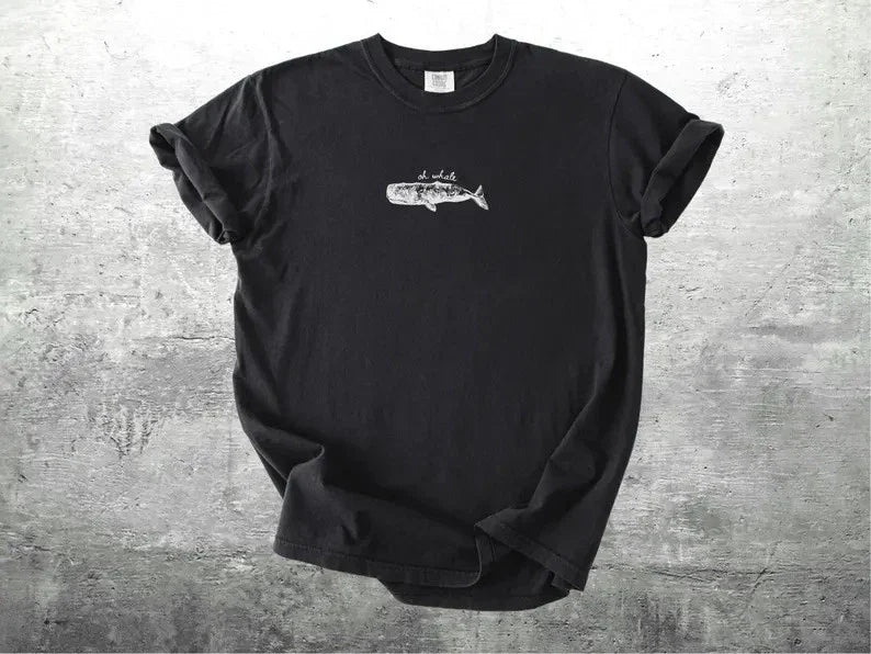 Minimalist Beach Shirt, Funny Whale Tee, Summer Aesthetic Unisex , , , Long Sleeve Tee