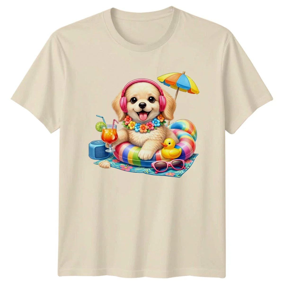 Cute Summer Puppy Dog Golden Retriever Summer Gift For Him And Her Unisex , , , Long Sleeve Tee