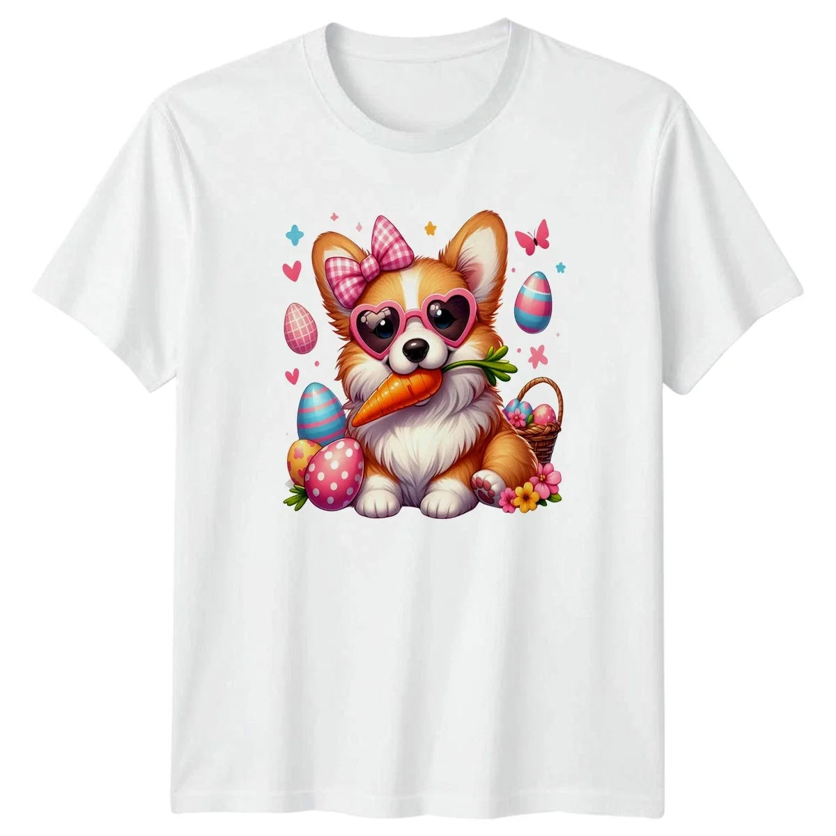 Cute Corgi Dog With Carrot Womens Easter Corgi Dog Easter Gift For Her Unisex , , , Long Sleeve Tee