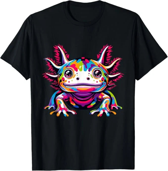 Axolotl rainbow Kawaii colorful love Axolotls herpetologist Adult and Kids Shirt