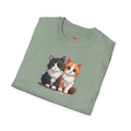 Cute Calico and Tuxedo Kittens | Cute Cat Illustration Unisex , , , Long Sleeve Tee