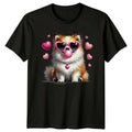 Cute Dog Bubblegum Hearts Animals Dogs Mens Womens Graphic Tee Unisex , , , Long Sleeve Tee