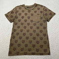 Creative Destruction Mens Small Short Sleeve Tiger Pattern Brown Graphic T Shirt Unisex , , , Long Sleeve Tee